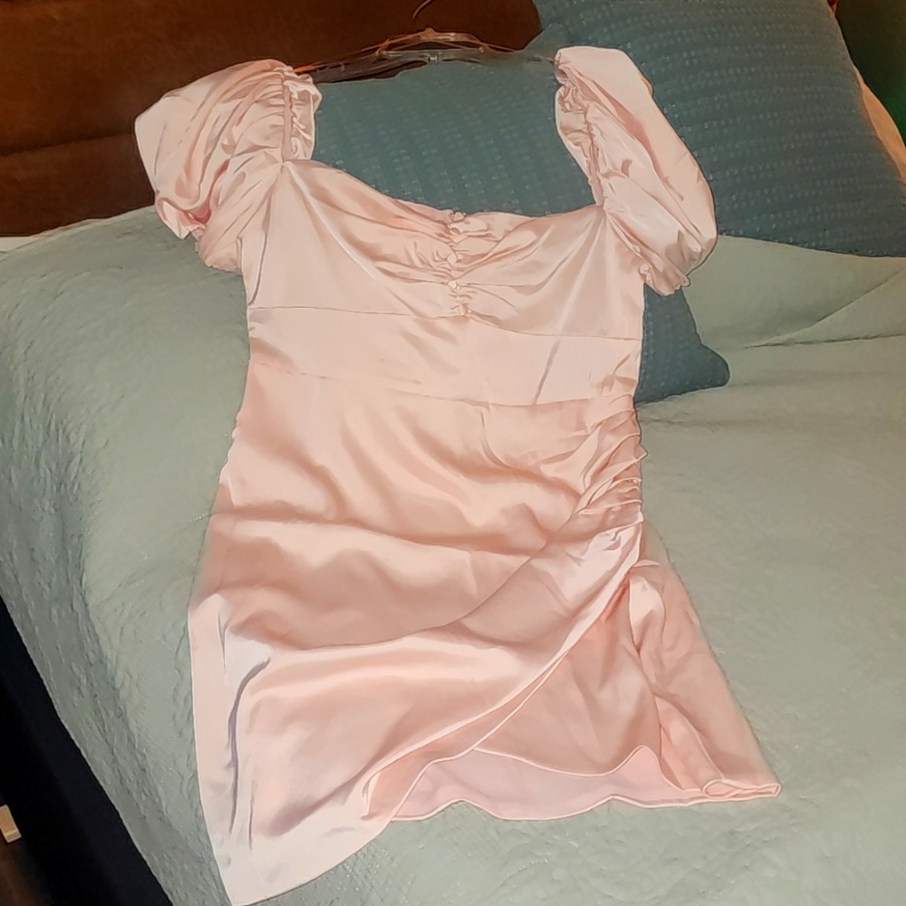 Pink Satin Dress XL